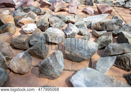 Sauna Stones Are On The Tiles And Dry Fter Cleaning