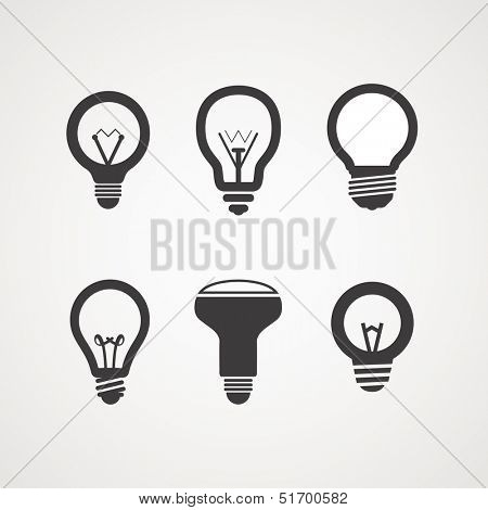 Different light bulb icon collection 