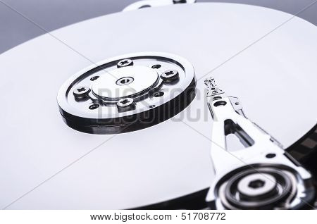 Opened hard disk drive