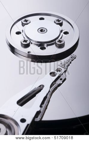 Opened hard disk drive