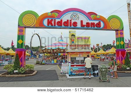 Entrance To Kiddie Land And Rides At The Indiana State Fair In Indianapolis