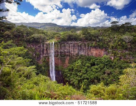 Chamarel waterfalls in Mauritius
