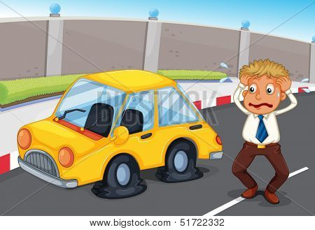 Illustration of a panicking office worker