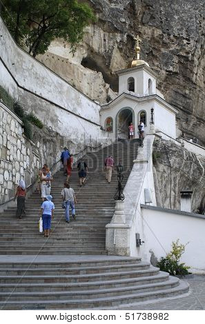 The Entrance Staircase in the Uspensky Cave Monastery