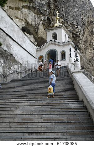 The Entrance Staircase in the Uspensky Cave Monastery