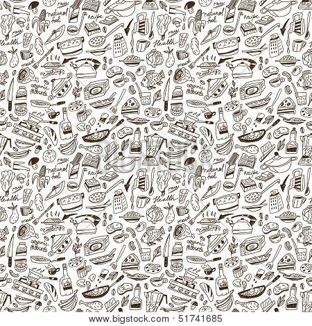 Cookery seamless background
