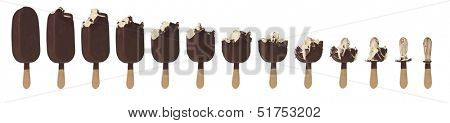 An ice cream decline to be more and more eaten