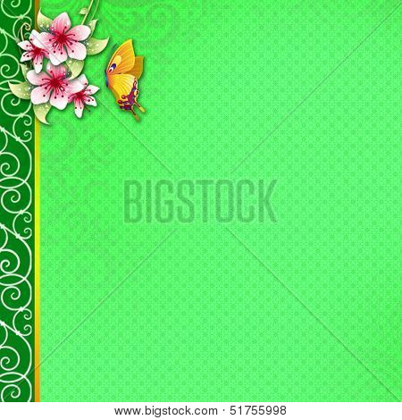 template butterfly on green