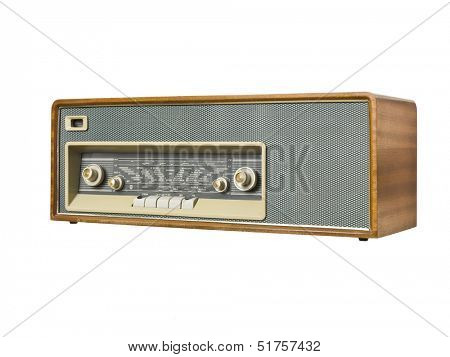 Old radio isolated on a white background