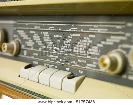 Old radio isolated on a white background