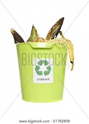 Recycling bin with ort isolated on white background