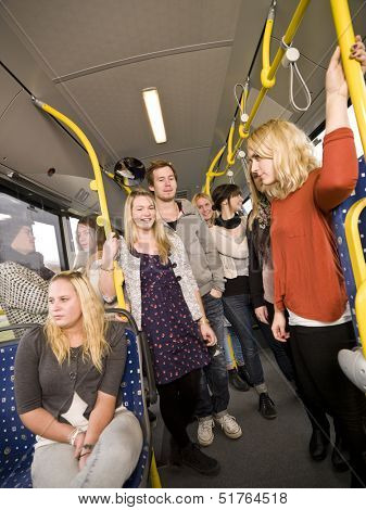 Group of people on the bus