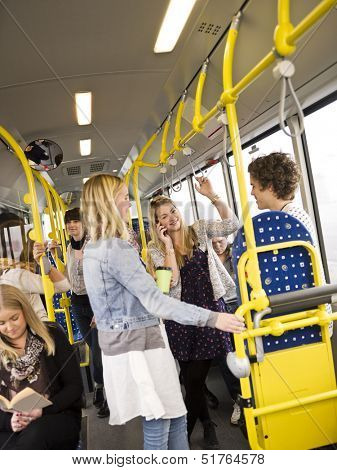 Large group of People going by bus