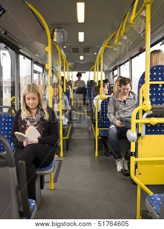 Large group of People going by bus