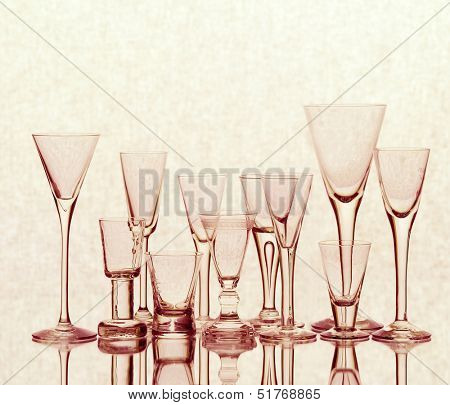 Large group of dishware still life