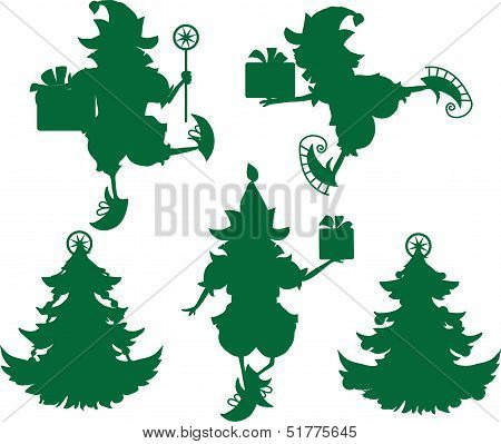 Elves Silhouettes