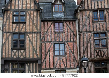 Half-timbered house in Tours Loire Valley France