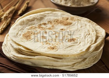 Stack Of Homemade Flour Tortillas
