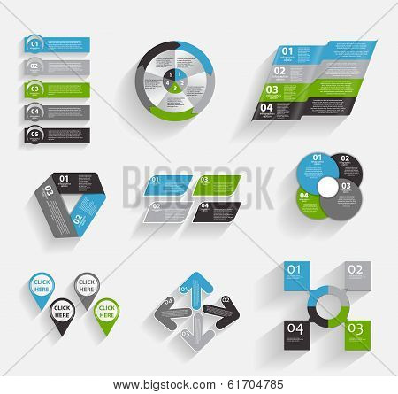 Collection of Infographic Templates for Business Vector Illustra