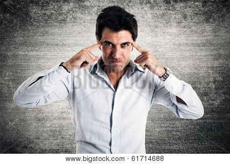 People trying to concentrate himself