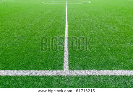Soccer Field Detail With White Lines