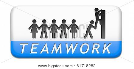 teamwork concept icon, team work and coorperation in partnership working together