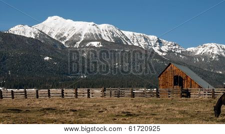 Old Horse Barn Endures Mountain Winter Wallowa Whitman National Forest