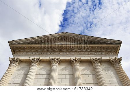 Roman temple facade with columns