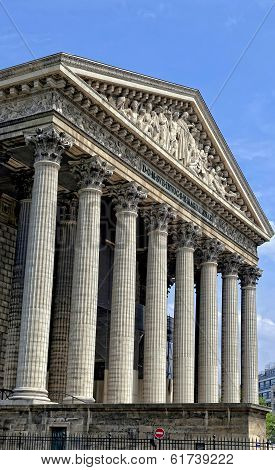 The Madeleine Church on the Place de la Madeleine in Paris