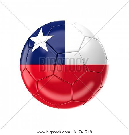3d soccer ball with cile flag