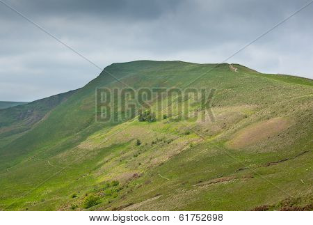 View Along Mam Tor Derbyshire England With Stormy Sky