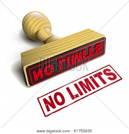 Stamp No Limits With Red Text On White