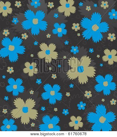 Blue and gold flowers