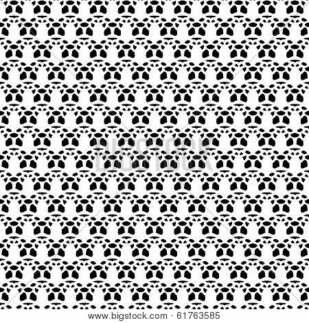 Lace white seamless mesh pattern on black background.