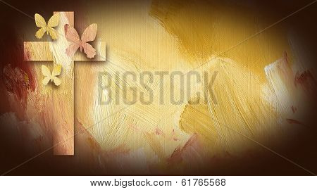 Cross Of Jesus With Forgiven Butterflies