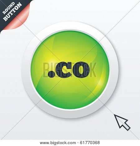 Domain CO sign icon. Top-level internet domain