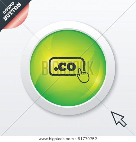 Domain CO sign icon. Top-level internet domain