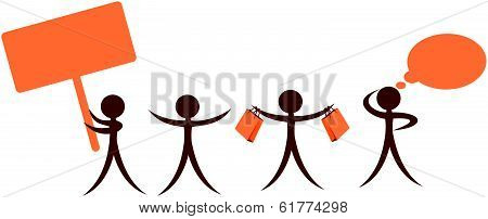 set of simple human shapes
