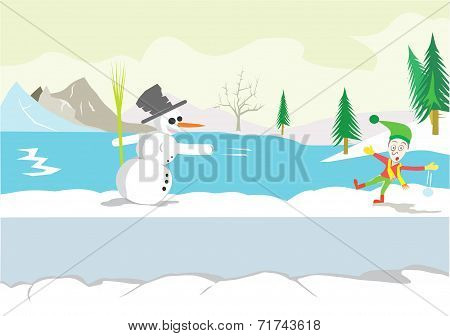 Playing in the snow