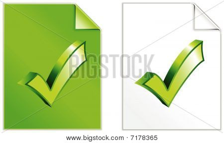 Check Marks On Paper Background