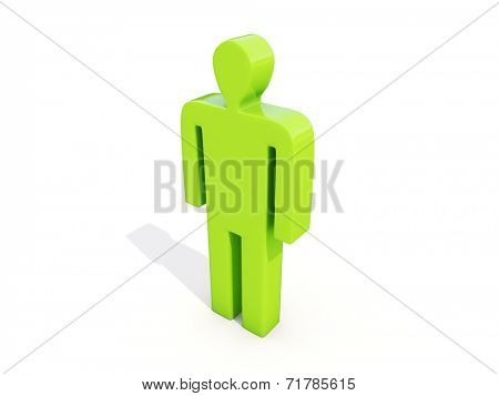 Figure of a man on a white background