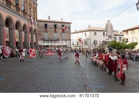 Acquapendente, ITALY - MAY 18, 2014: Festa dei Pugnaloni Festival in the City Center