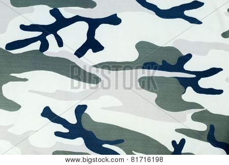 Camouflage pattern on fabric.