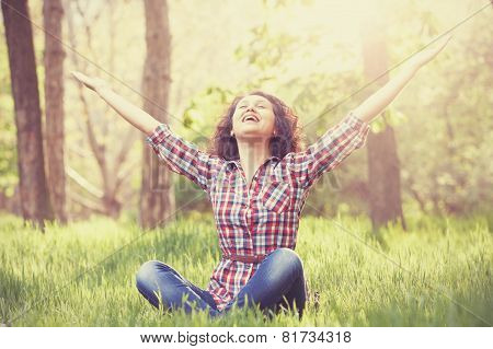 Indian Girl In The Park.