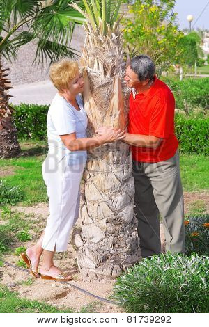 Elderly family couple .