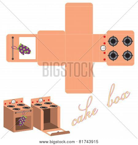 Vector cake box template