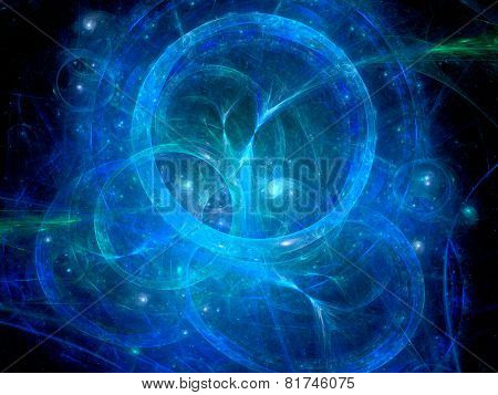 Blue Glowing Circles In Space