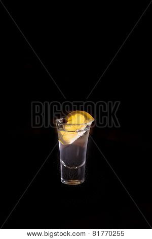 Tequila Shot With Lemon