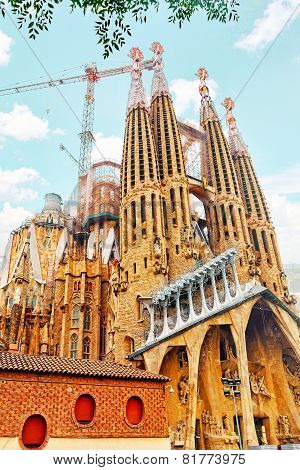 BARCELONA, SPAIN - SEPT 02, 2014: The Basilica of La Sagrada Familia