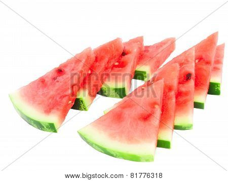 Slice Of Juicy Watermelon. Isolated